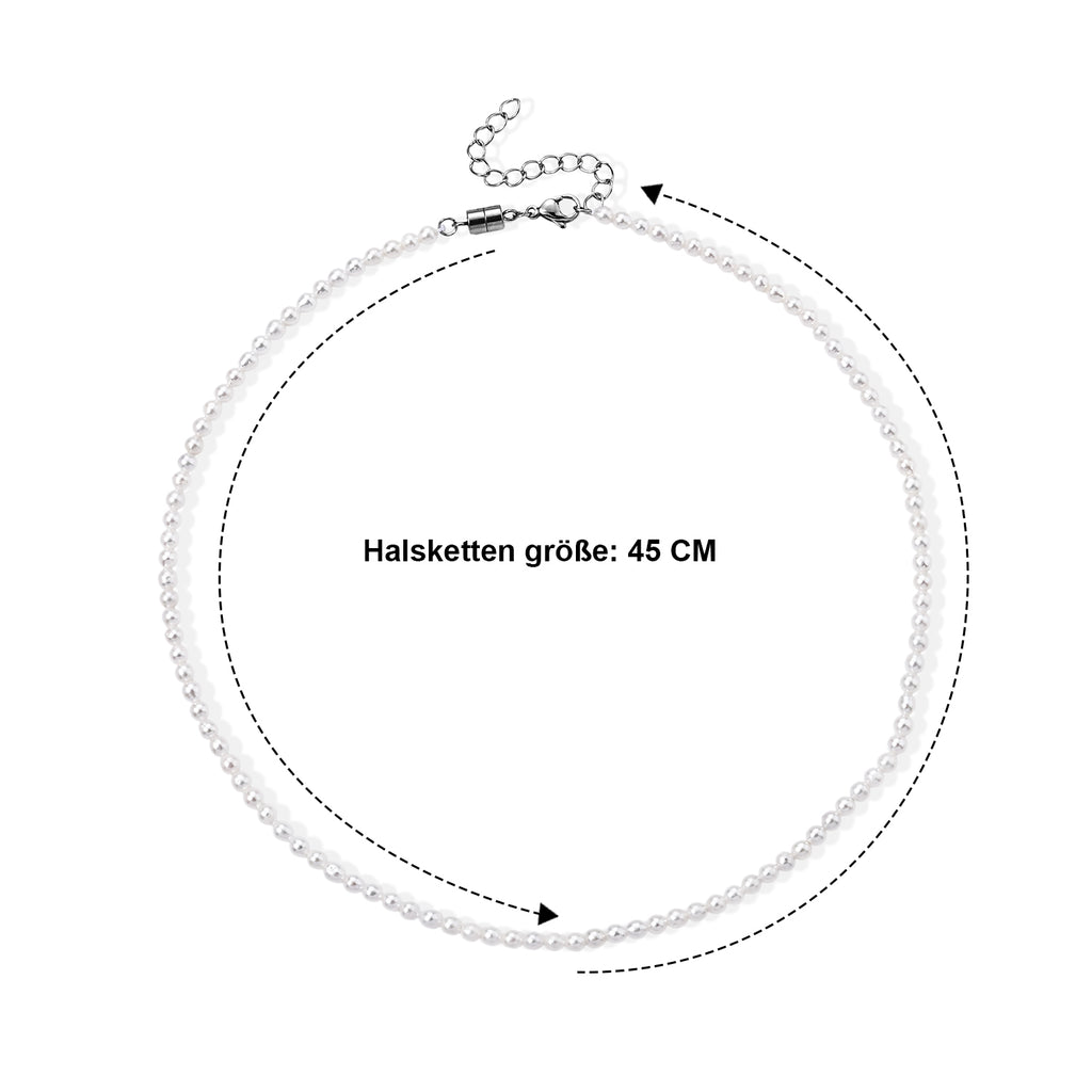 Süßwasser Seed Perle (3-4 mm) Halskette ca. 45 cm 316L Edelstahl 49.90 ct