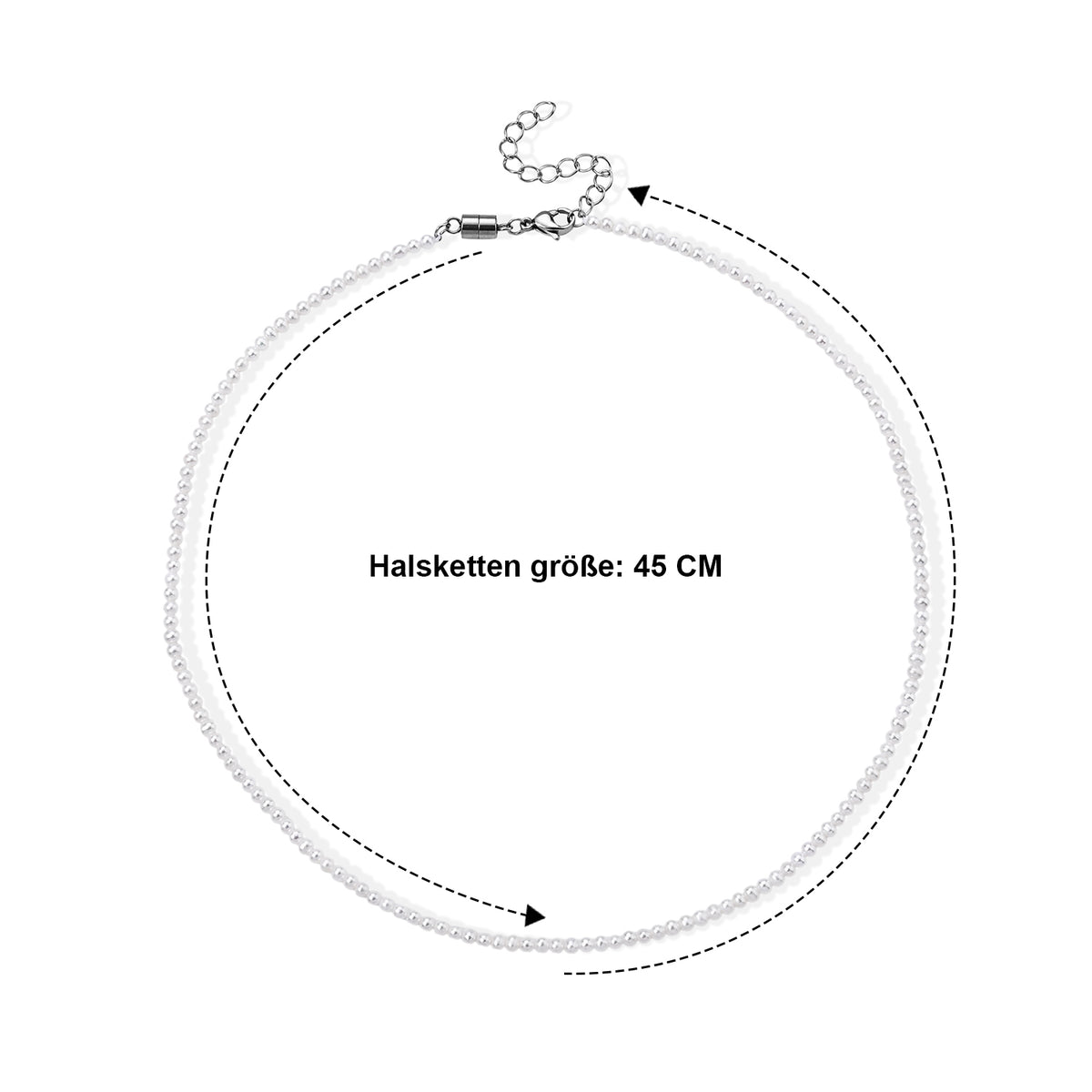 Süßwasser Perlen (2-3 mm) Mondlicht-Sinfonie Halskette ca. 45 cm 316L Edelstahl