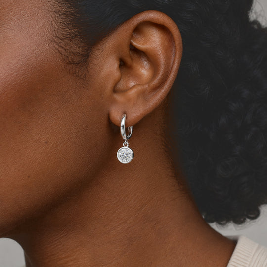 D'Joy Moissanit Ohrringe 925 Silber Platiniert ca. 1,19 ct.