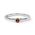 D'Joy Rubellit Ring 925 Silber Platiniert und vergoldet (Größe 16.00) ca. 0,12 ct