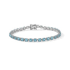 D'Joy AA Blauer Apatit Armband ca. 20 cm 925 Silber Rhodiniert ca. 10,59 ct.