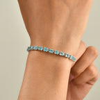 D'Joy AA Blauer Apatit Armband ca. 20 cm 925 Silber Rhodiniert ca. 10,59 ct.