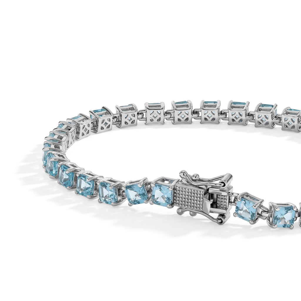 D'Joy AA Blauer Apatit Armband ca. 20 cm 925 Silber Rhodiniert ca. 10,59 ct.