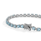 D'Joy AA Blauer Apatit Armband ca. 20 cm 925 Silber Rhodiniert ca. 10,59 ct.