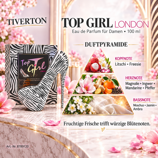 TIVERTON Top Girl London Eau de Parfum, Zebra-Design, 100 ml