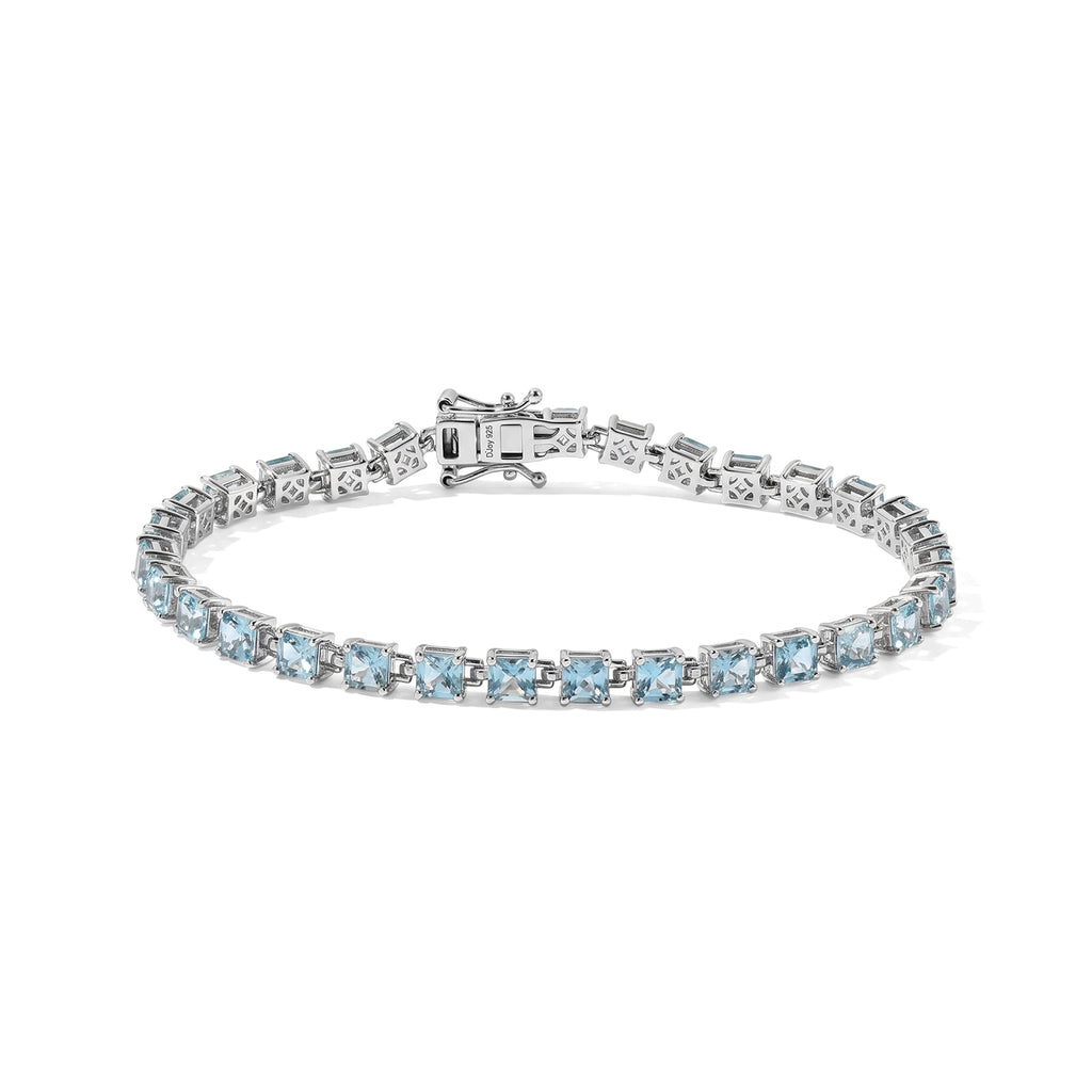 D'Joy AA Blauer Apatit Armband ca. 19 cm 925 Silber Rhodiniert ca. 9,97 ct.