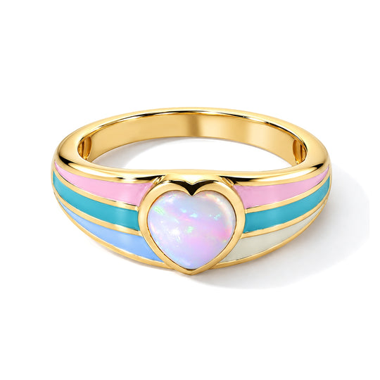 EVER TRUE AAA Natürlicher, äthiopischer Welo Opal Ring Reine Bronze (Größe 21.00) (10-15 Werktage Lieferzeit) ca. 0,83 ct
