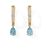 EVER TRUE Blauer Apatit, Weißer Zirkon Ohrringe Nickelfreies Messing ca. 2,04 ct.