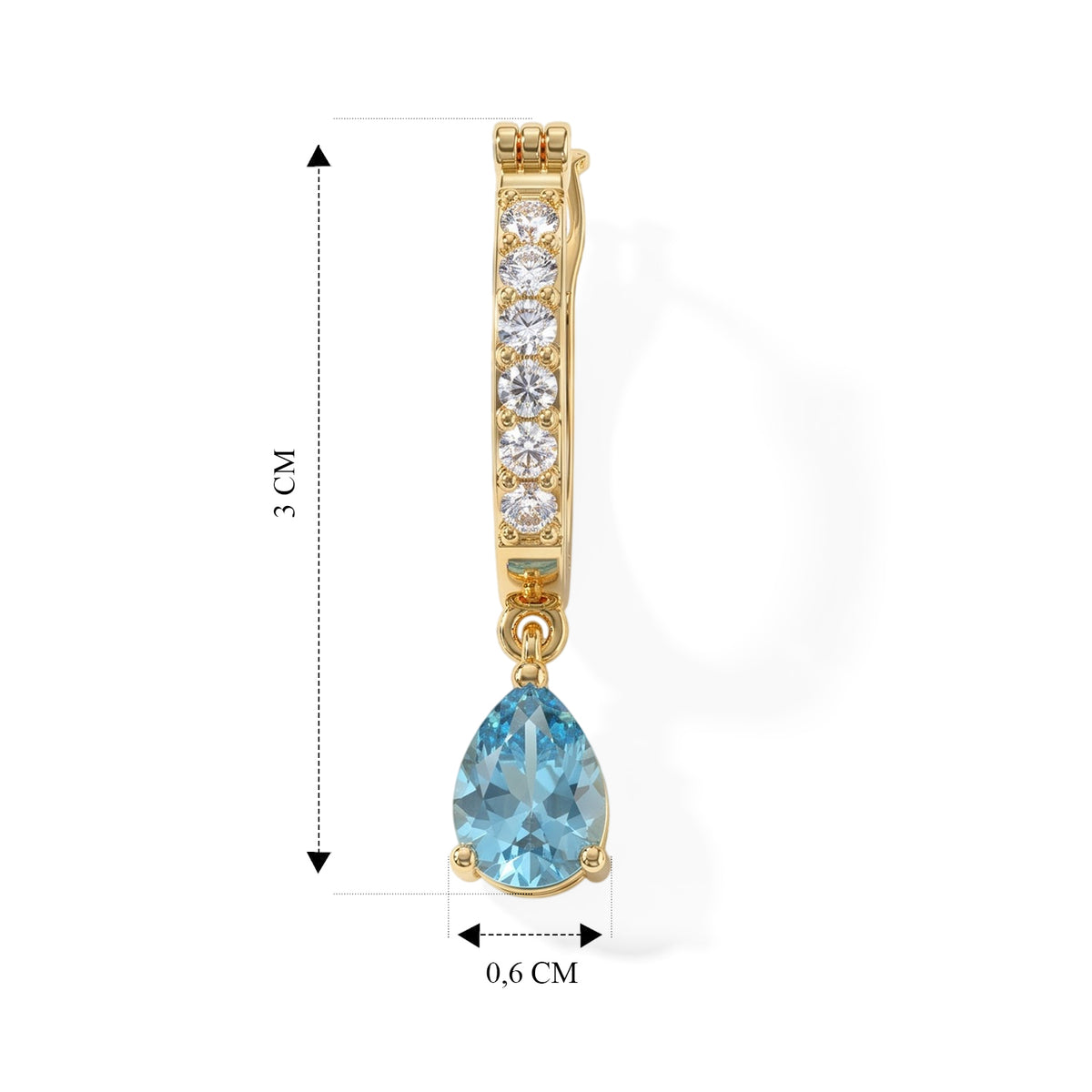 EVER TRUE Blauer Apatit, Weißer Zirkon Ohrringe Nickelfreies Messing ca. 2,04 ct.