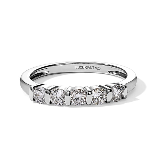 LUXURIANT DIAMOND - Lab Grown Diamant SI-GH Ring 925 Silber 750 Gelbgold vermeil (Größe 16.00) (10-15 Werktage Lieferzeit) ca. 0,55 ct