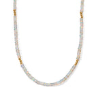 D'Joy Natürlicher, äthiopischer Welo Opal Halskette ca. 45 cm 925 Silber 750 Gelbgold vermeil ca. 30,00 ct.