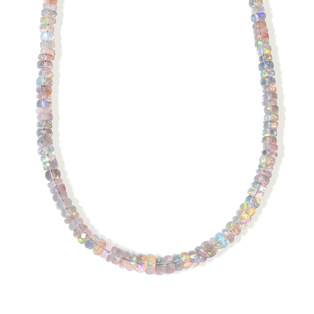 D'Joy AA Natürlicher, äthiopischer Welo Opal Halskette ca. 45 cm 925 Silber Rhodiniert ca. 55,00 ct.