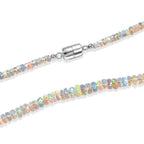 D'Joy AA Natürlicher, äthiopischer Welo Opal Halskette ca. 45 cm 925 Silber Rhodiniert ca. 55,00 ct.