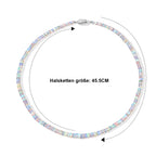 D'Joy AA Natürlicher, äthiopischer Welo Opal Halskette ca. 45 cm 925 Silber Rhodiniert ca. 55,00 ct.