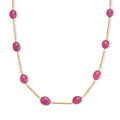 D'Joy AA Niassa Rubin Halskette ca. 60 cm 925 Silber 750 Gelbgold vermeil ca. 35,00 ct.