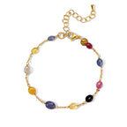 EVER TRUE AA Mehrfarbig Saphir Armband ca. 19 cm 316L Edelstahl Vergoldet ca. 18,00 ct.