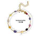 EVER TRUE AA Mehrfarbig Saphir Armband ca. 19 cm 316L Edelstahl Vergoldet ca. 18,00 ct.