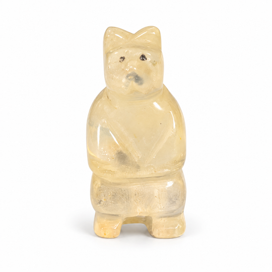 Dekorative Bärenfigur aus Howlith, ca. 71.70 ct