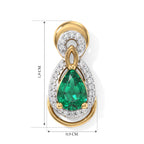 LUXURIANT DIAMOND - AAA Lab Grown Kolumbianischer Smaragd, Weißer Zirkon Anhänger 925 Silber 750 Gelbgold vermeil ca. 0,74 ct.