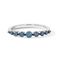 D'Joy Blauer Diamant (IR) Ring 925 Silber Rhodiniert (Größe 18.00)  ca. 0.50 ct