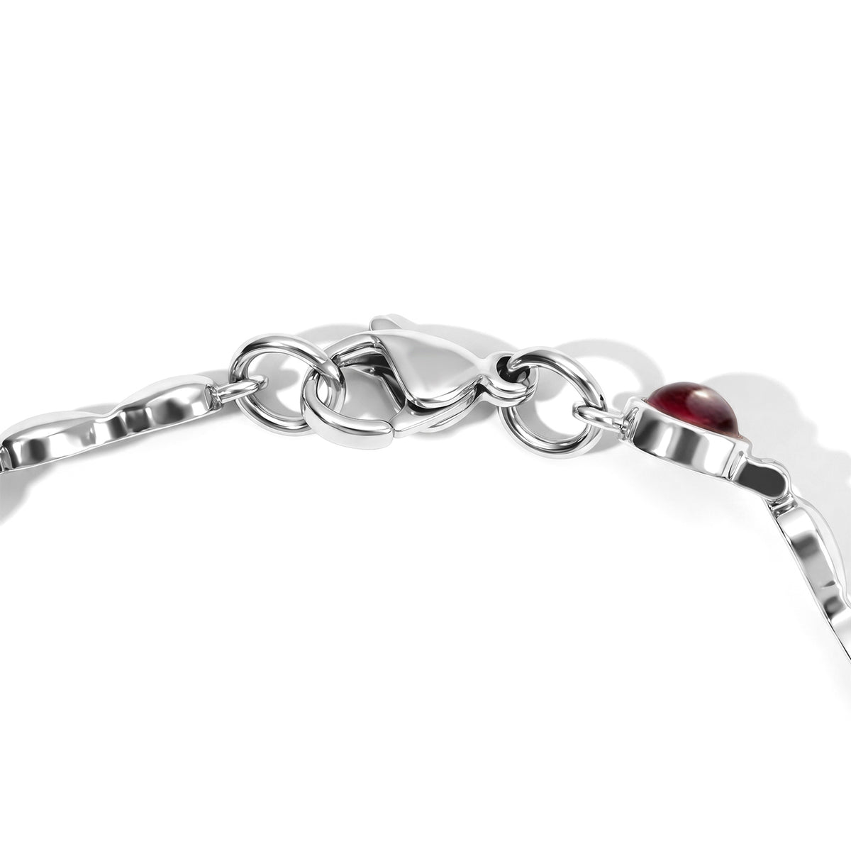 EVER TRUE Mosambik Granat Armband ca. 18 cm 316L Edelstahl ca. 7,97 ct.