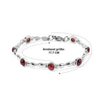 EVER TRUE Mosambik Granat Armband ca. 18 cm 316L Edelstahl ca. 7,97 ct.