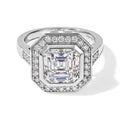 D'Joy Moissanit Ring 925 Silber Rhodiniert (Größe 18.00) ca. 4,27 ct