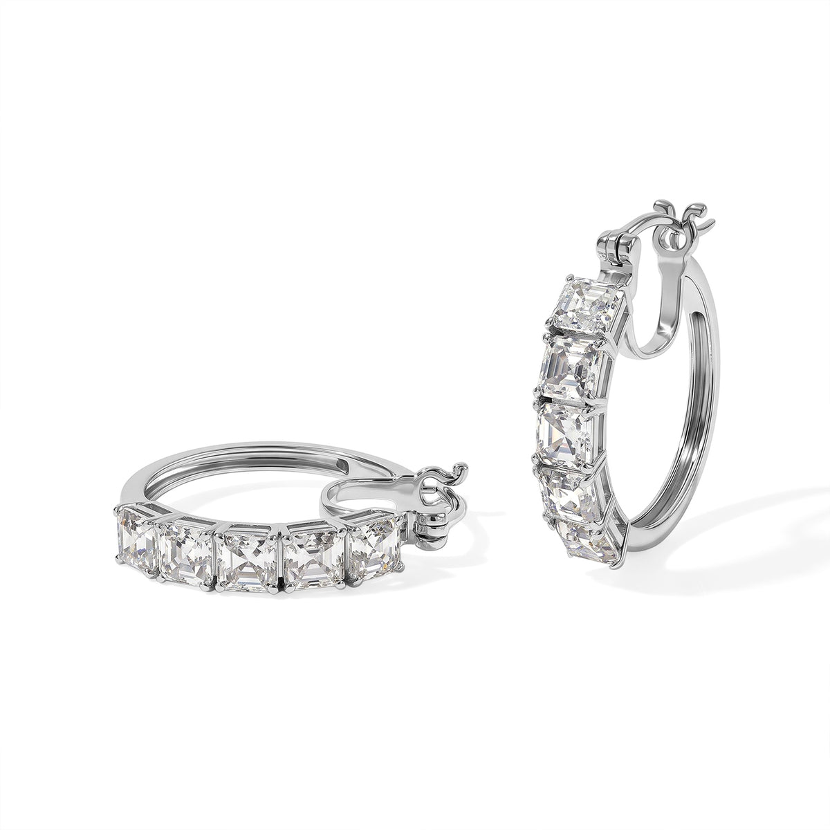 D'Joy Moissanit Ohrringe 925 Silber Rhodiniert ca. 6,99 ct.
