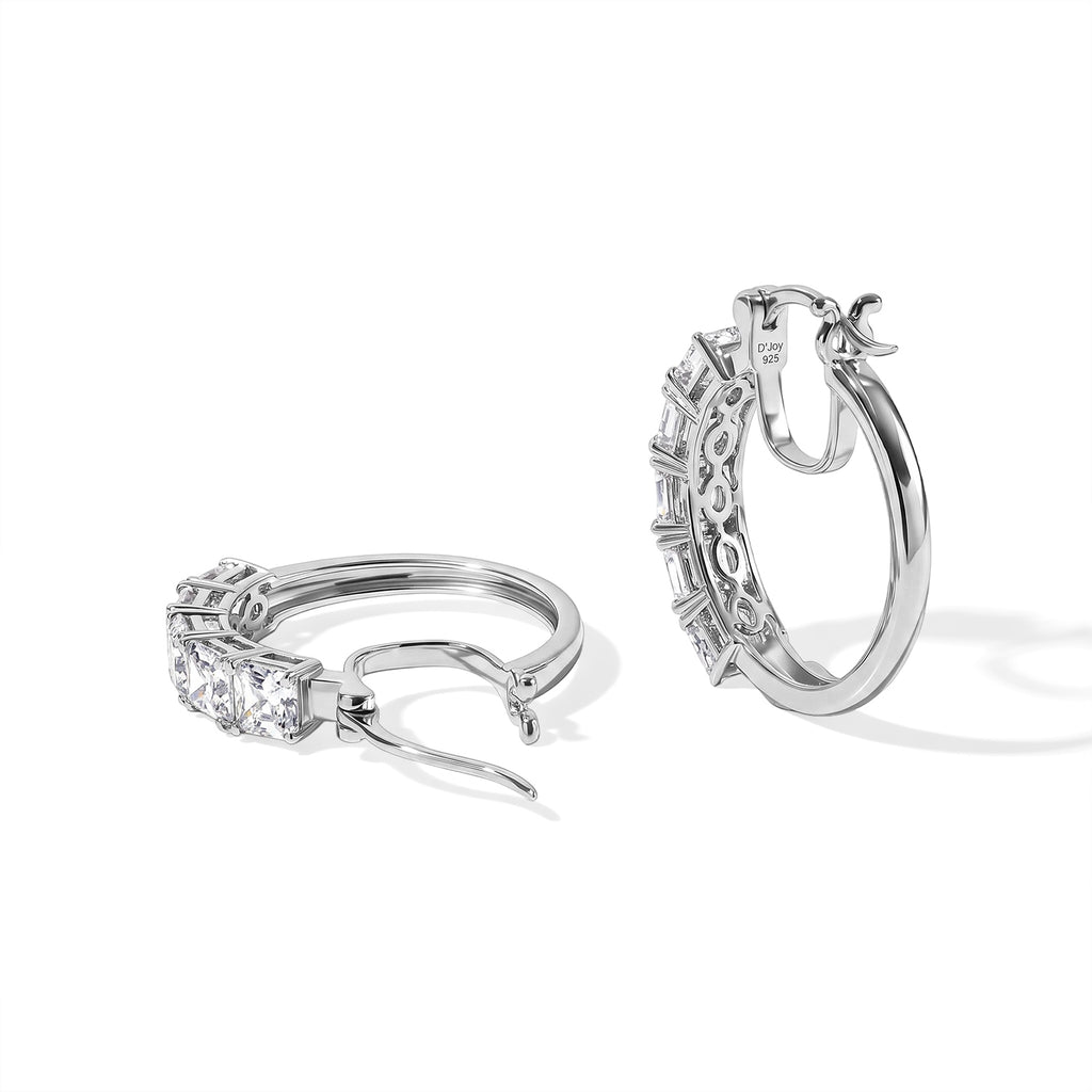 D'Joy Moissanit Ohrringe 925 Silber Rhodiniert ca. 6,99 ct.