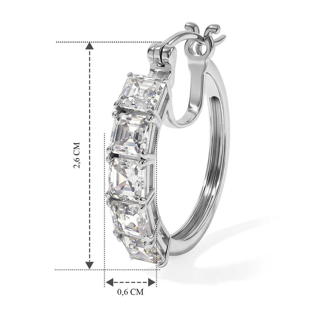 D'Joy Moissanit Ohrringe 925 Silber Rhodiniert ca. 6,99 ct.