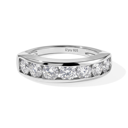 D'Joy Moissanit Ring 925 Silber Platiniert (Größe 19.00) ca. 1,66 ct