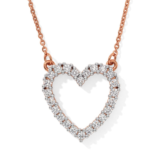 LUXURIANT DIAMOND - Lab Grown Diamant SGL zertifiziert SI-GH Halskette  (10-15 Werktage Lieferzeit) ca. 50 cm 925 Silber 750 Roségold vermeil ca. 0.50 ct