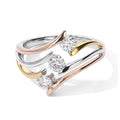 D'Joy Moissanit Ring 925 Silber Dreifarbig  (Größe 17.00) ca. 0,69 ct