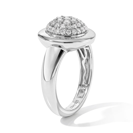D'Joy Moissanit Ring 925 Silber Rhodiniert (Größe 21.00) ca. 0,51 ct