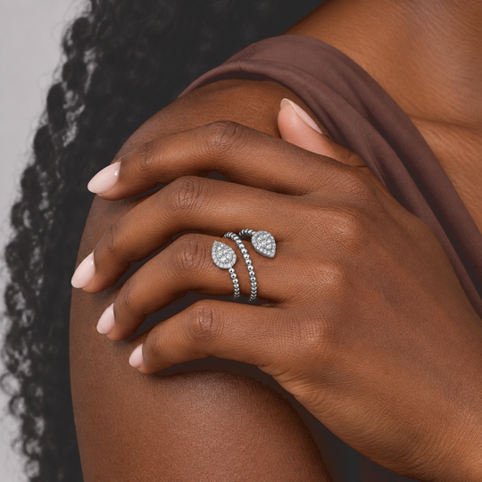 D'Joy Moissanit Ring 925 Silber Rhodiniert (Größe 21.00) ca. 0,55 ct