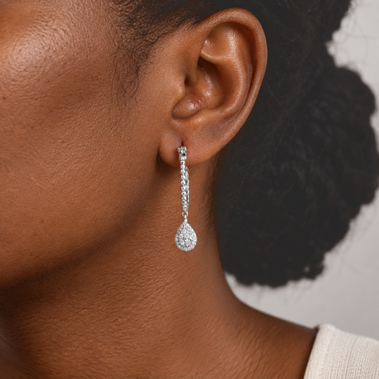 D'Joy Moissanit Ohrringe 925 Silber Rhodiniert ca. 0,55 ct.