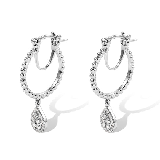D'Joy Moissanit Ohrringe 925 Silber Rhodiniert ca. 0,55 ct.