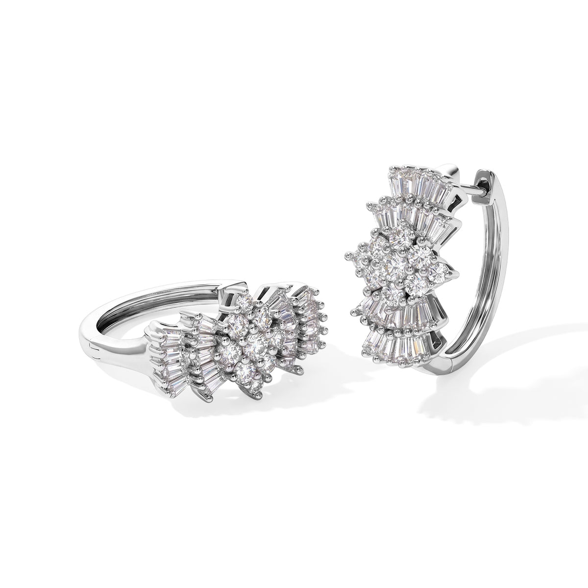 D'Joy Moissanit Ohrringe 925 Silber Rhodiniert ca. 1,94 ct.