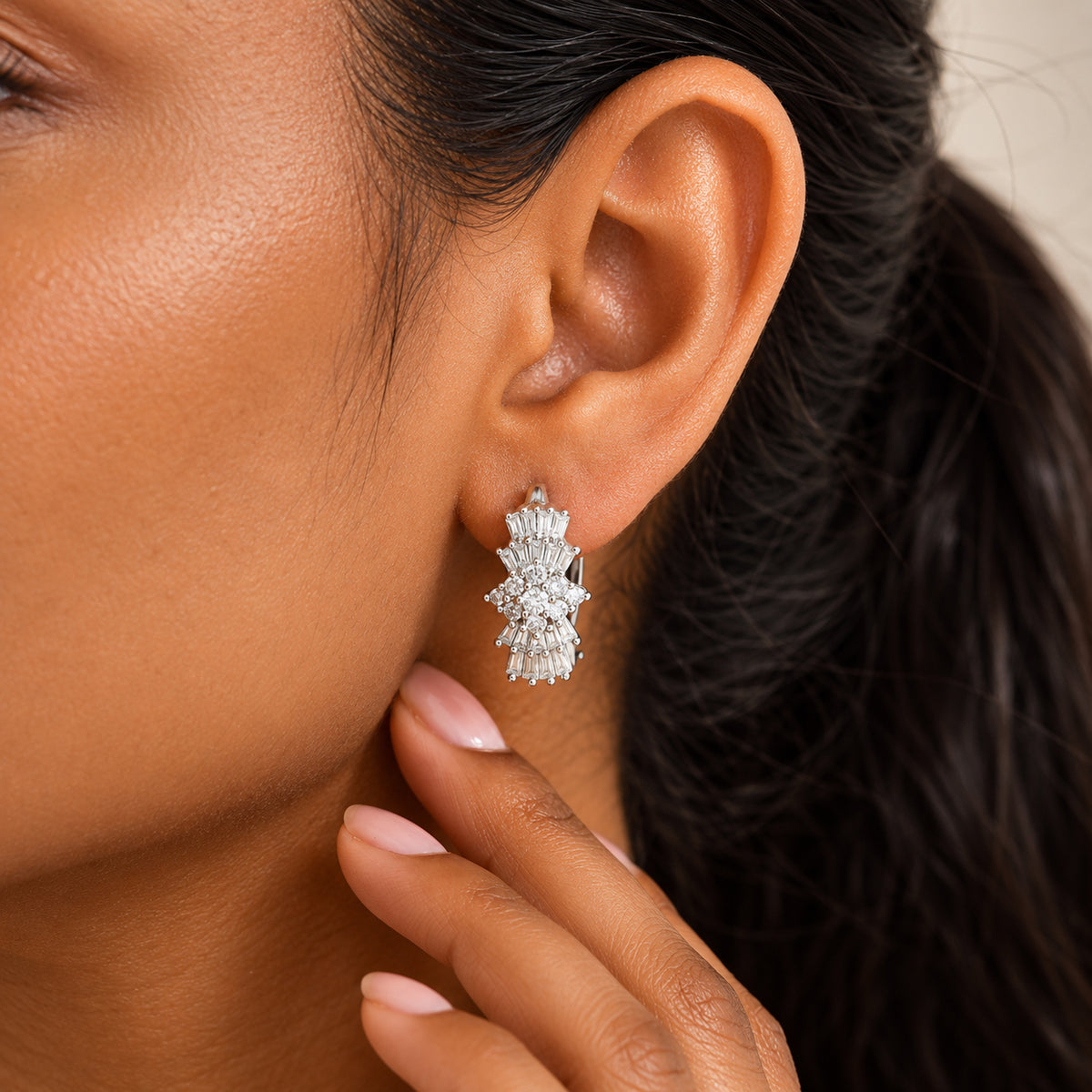 D'Joy Moissanit Ohrringe 925 Silber Rhodiniert ca. 1,94 ct.