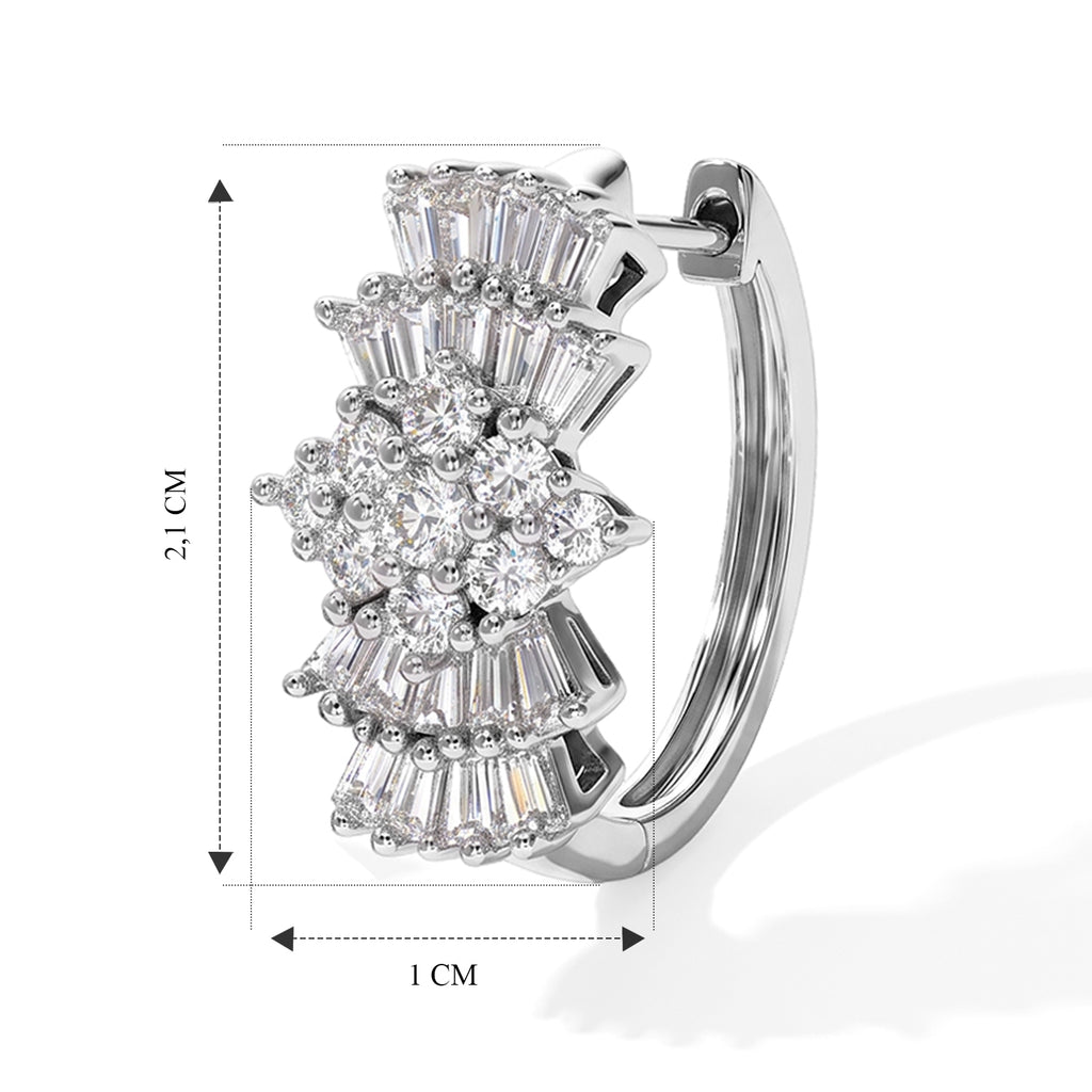 D'Joy Moissanit Ohrringe 925 Silber Rhodiniert ca. 1,94 ct.