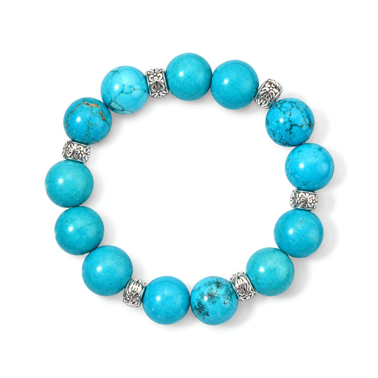 EVER TRUE Magnesit Armband ca. BR-Stretch cm Nickelfreies Messing Platiniert ca. 220.00 ct