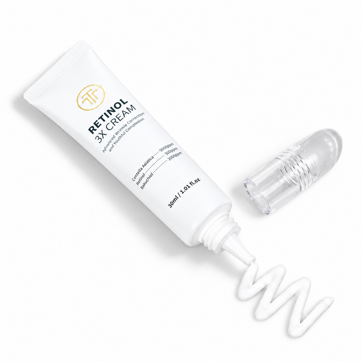 TOM-TIT-TOT Retinol 3X Gesichtscreme, koreanische Pflege mit 5-Öl-Komplex und Bakuchiol, 30ml