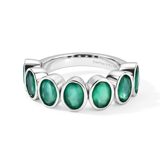 EVER TRUE Verde Onyx Ring 316L Edelstahl (Größe 16.00) ca. 2,80 ct