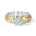 LUXURIANT DIAMOND - Lab Grown Diamant VS-EF Ring 925 Silber Rhodiniert und 750 Gelbgold Vermeil (Größe 17.00) (10-15 Werktage Lieferzeit) ca. 1,01 ct