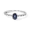 Diffundierter Stern blauer Saphir Ring 925 Silber Platiniert (Größe 18.00) ca. 0.77 ct