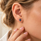 Diffundierter Stern blauer Saphir Ohrringe 925 Silber Rhodiniert ca. 1,56 ct.