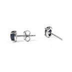 Diffundierter Stern blauer Saphir Ohrringe 925 Silber Rhodiniert ca. 1,56 ct.