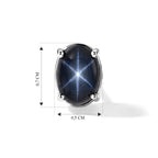 Diffundierter Stern blauer Saphir Ohrringe 925 Silber Rhodiniert ca. 1,56 ct.