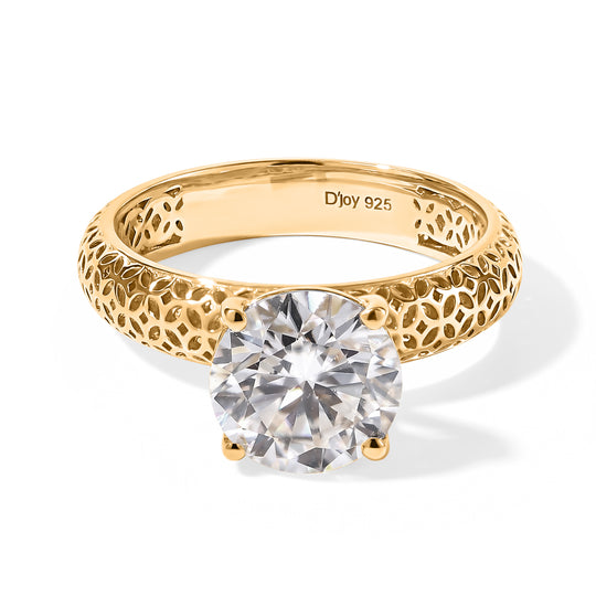 D'Joy Moissanit Ring 925 Silber Vergoldet (Größe 21.00) ca. 2,30 ct