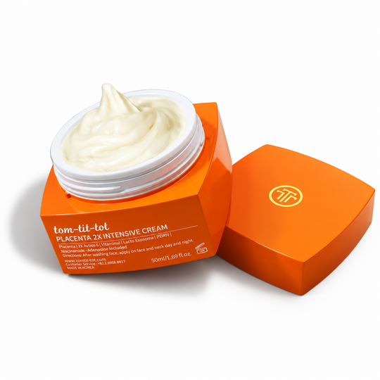 TOM-TIT-TOT Placenta 2X Intensivcreme, koreanische Hautpflege, Soja-Phytoplacenta und PDRN, 50ml